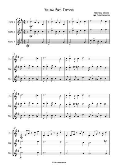 Yellow Bird Calypso - Flute Trio (arr. Ellen Macpherson)