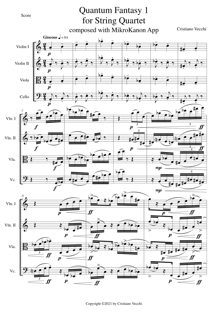 Quantum Fantasy 1 for String Quartet