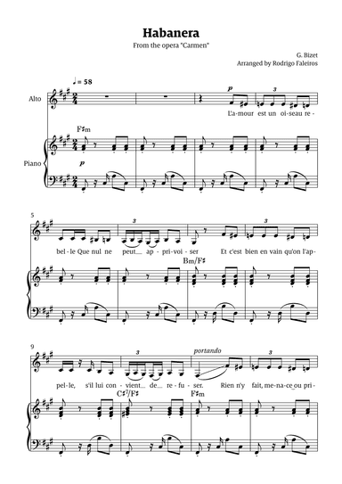 Habanera (for alto - F# minor/major) (arr. Rodrigo Faleiros)