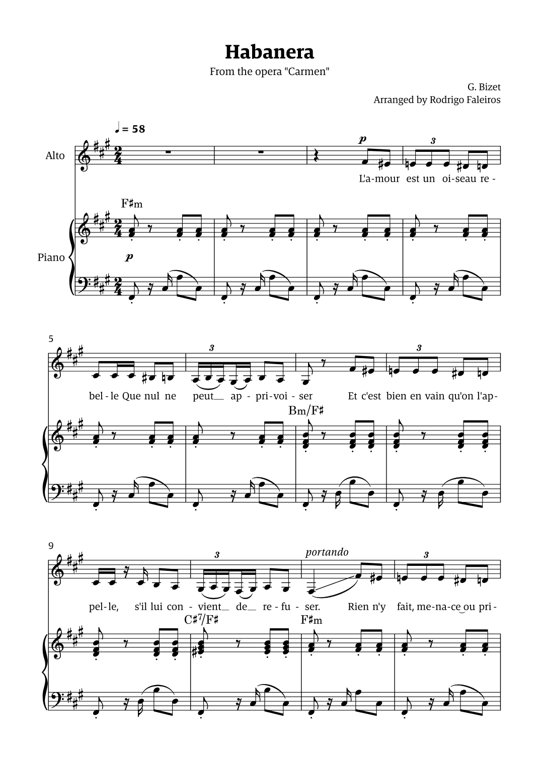 Habanera (for alto - F# minor/major) (arr. Rodrigo Faleiros)