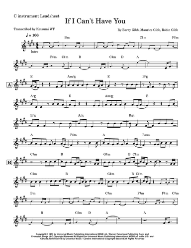 If I Can't Have You (arr. Katsumi WF)