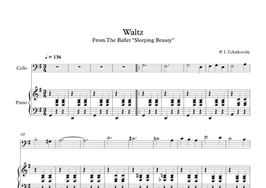 Waltz (Sleeping Beauty) - Peter Ilyich Tchaikovsky (Cello + Piano) (arr. Digital Book Music)