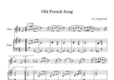 Old French Song - Peter Ilyich Tchaikovsky (Oboe + Piano) (arr. Digital Book Music)
