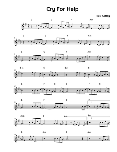 Cry For Help (arr. Fake book Guy)