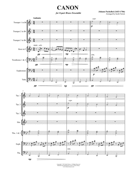 Canon for Brass Octet (arr. Keith Terrett)