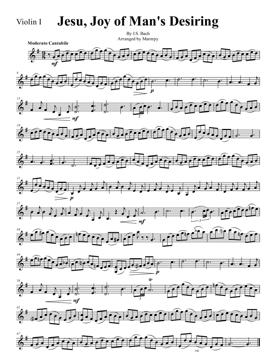 Jesu, Joy of Man's Desiring - J.S. Bach (arranged for String Trio) (arr. Marmpy)
