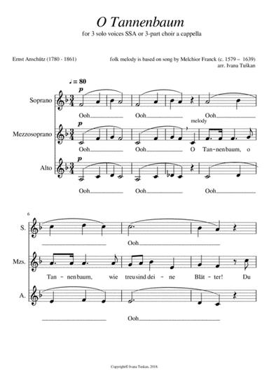 O Tannenbaum for SSA a cappella (arr. Ivana Tuskan)