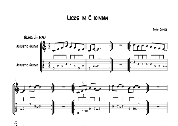 Licks In Ionian