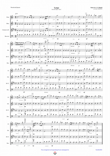 Largo (Serse) (arr. Josef STASTNY)