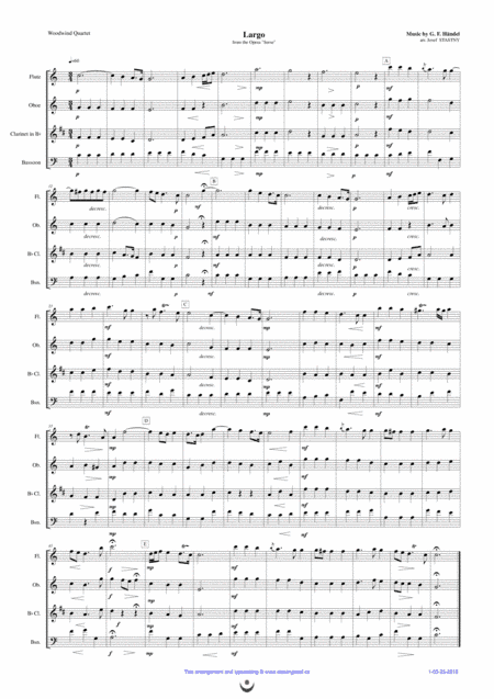 Largo (Serse) (arr. Josef STASTNY)