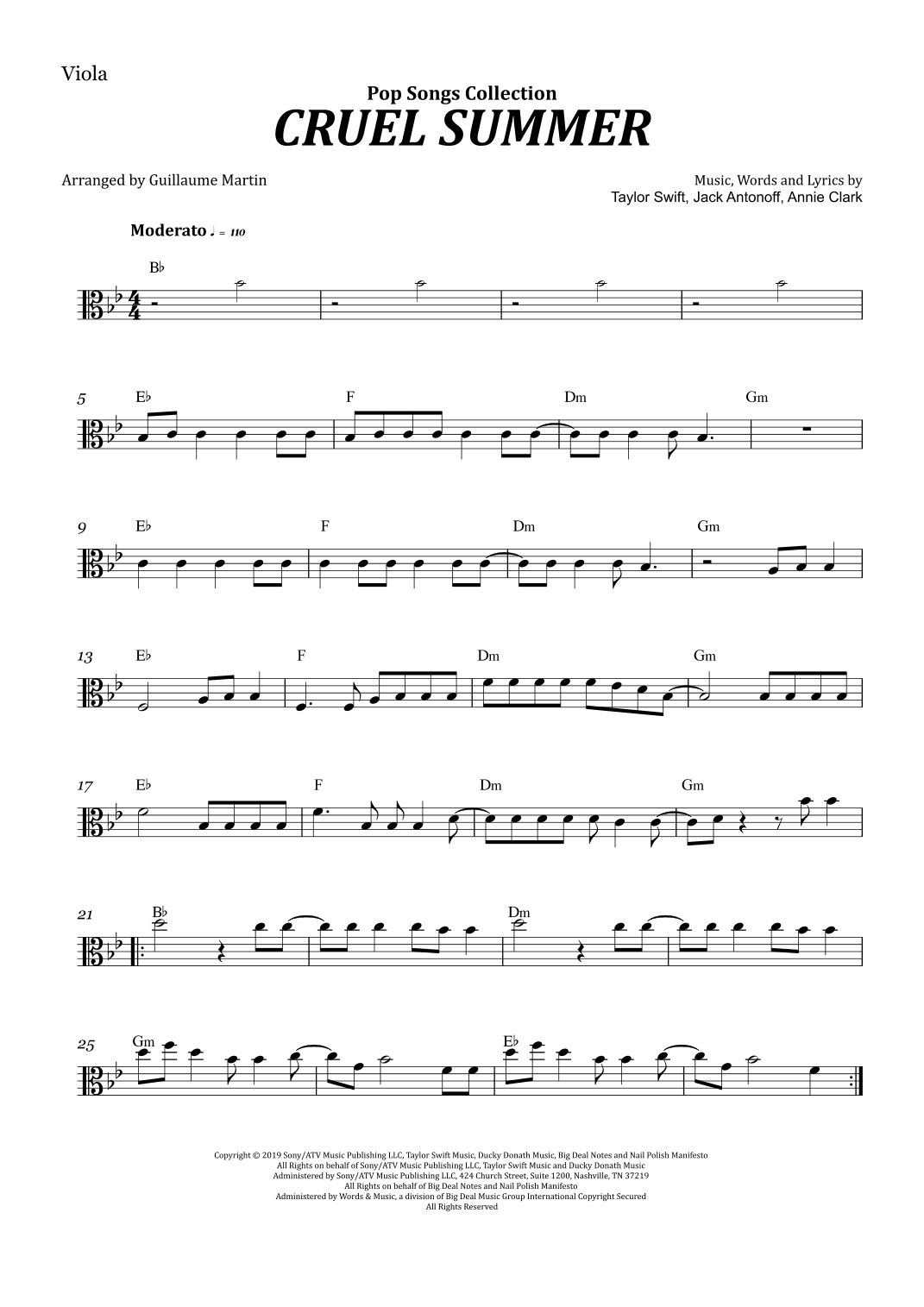Cruel Summer (arr. Guillaume Martin)