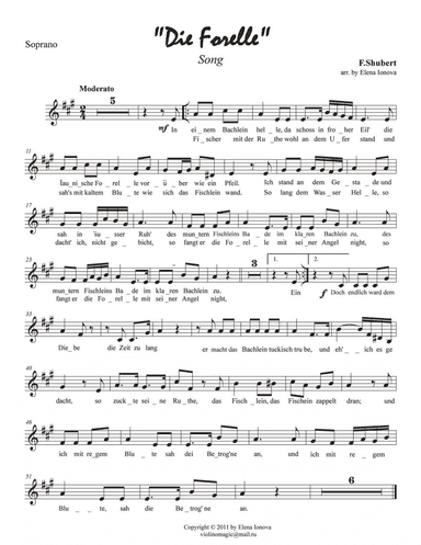 "Die Forelle" Song (arr. Elena Ionova)