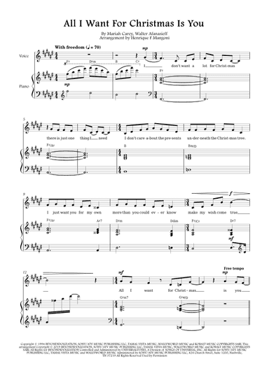 All I Want For Christmas Is You (arr. Henrique F Mangoni)