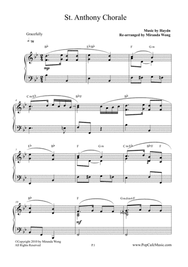 St. Anthony Chorale ( Variations on a theme by Haydn) - Easy Piano Solo (arr. Miranda Wong)