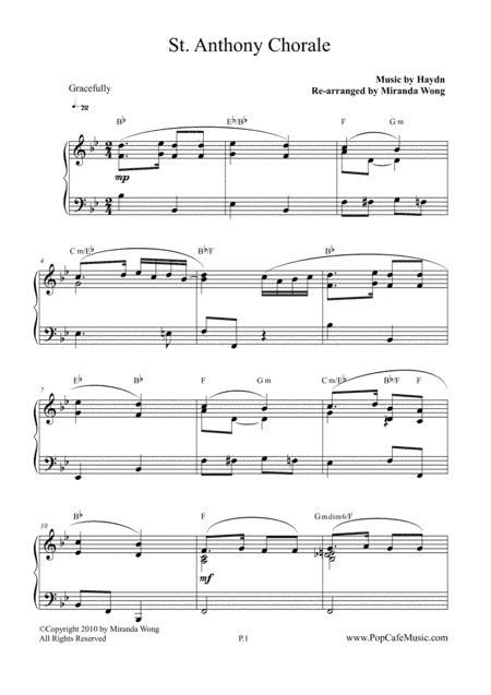St. Anthony Chorale ( Variations on a theme by Haydn) - Easy Piano Solo (arr. Miranda Wong)