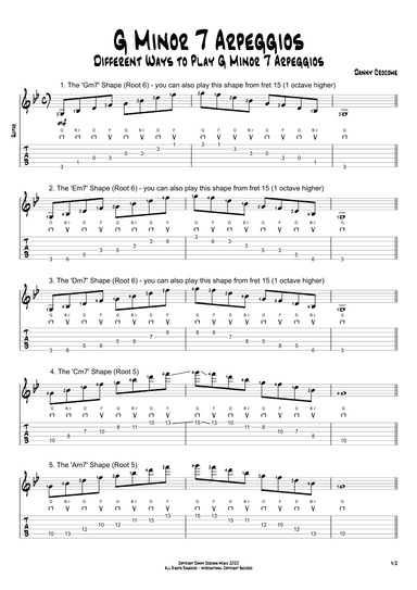 G Minor 7 Arpeggios (5 Ways to Play)