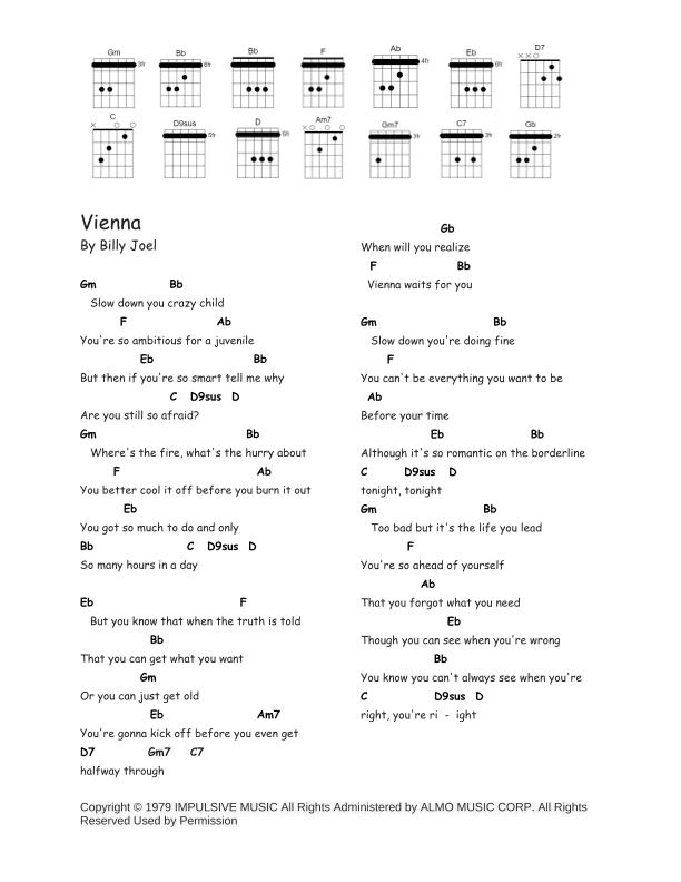 Vienna (arr. Sarah Adams)