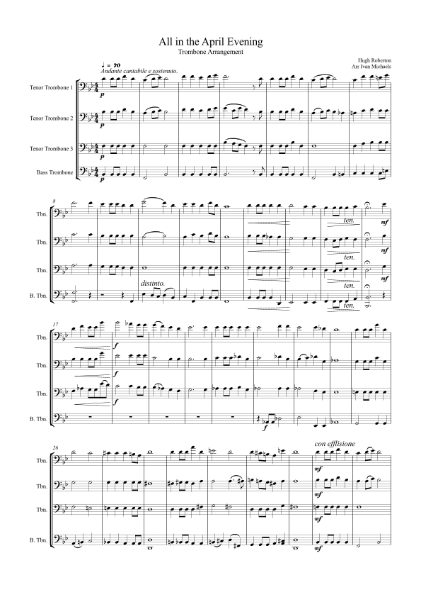 All in the April Evening (arr. Ivan Michaels)