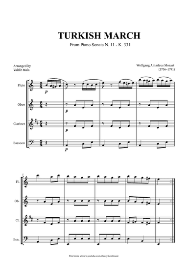 Turkish March - Woodwind Quartet (arr. Valdir Maia)
