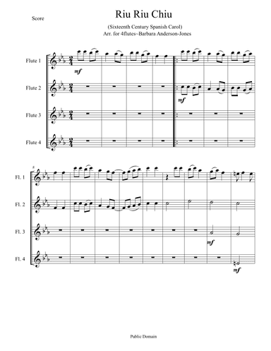 Rui, Rui Chui - Score Only (arr. Barbara Anderson-Jones)
