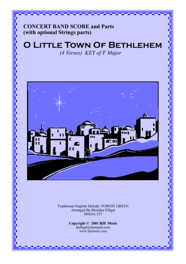 O Little Town Of Bethlehem - Concert Band with Optional Strings Score and Parts PDF (arr. Brendan Elliget MAGA 537)
