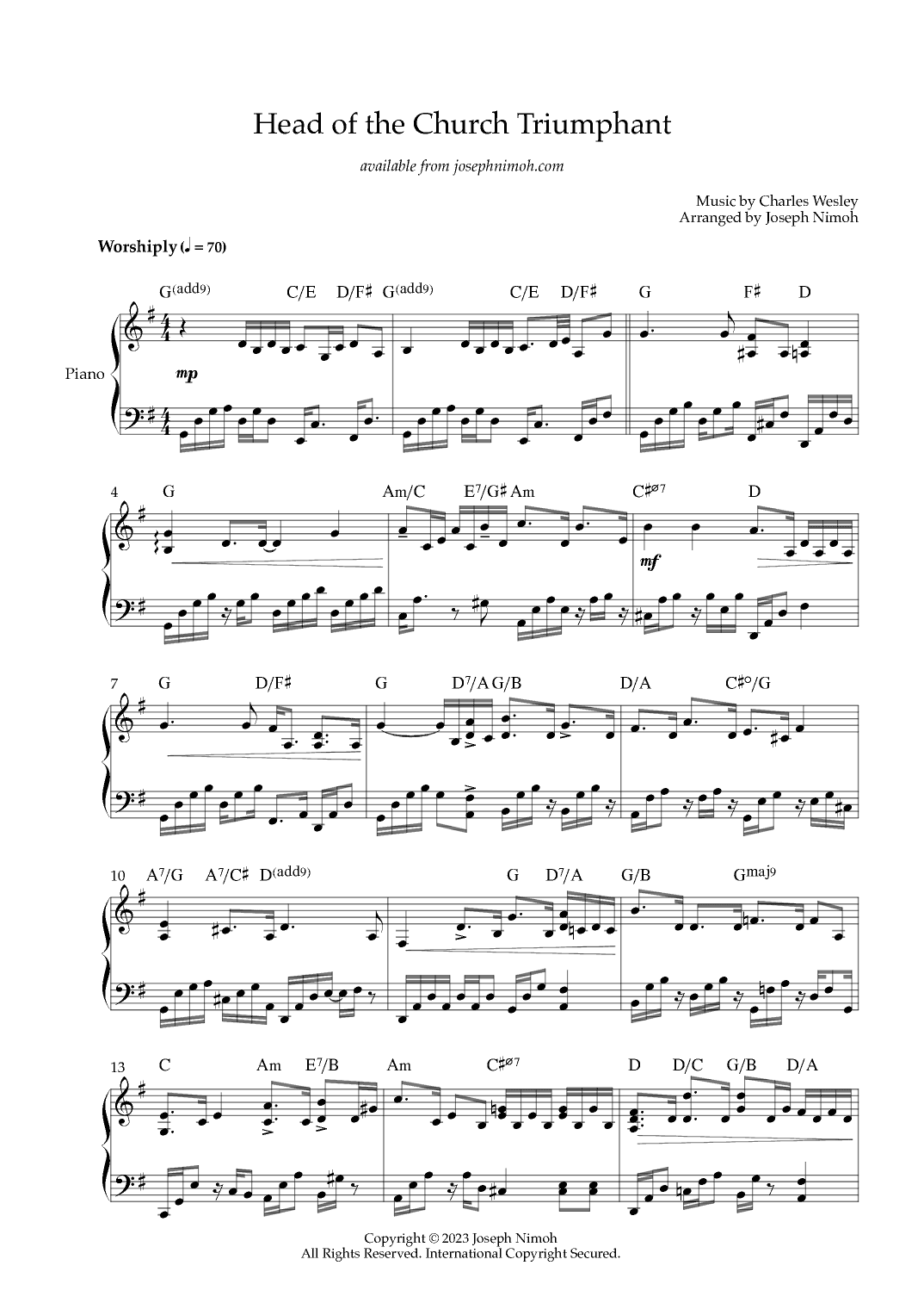 Head of The Church Triumphant (arr. Joseph Nimoh)