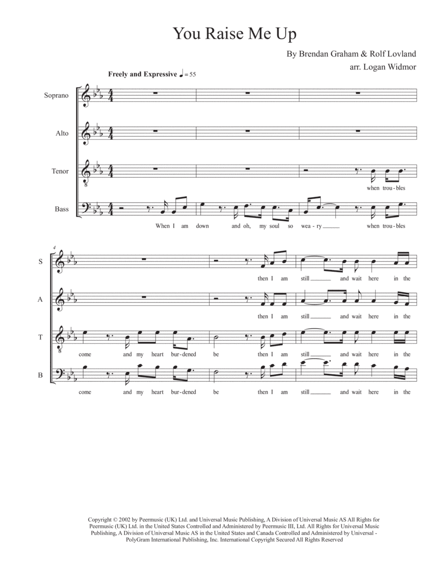 You Raise Me Up (arr. Logan Widmor)