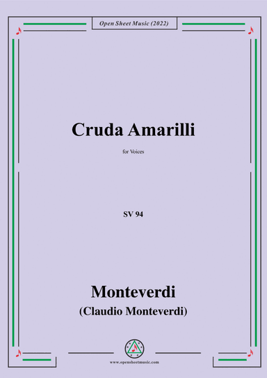 Monteverdi-Cruda Amarilli,SV 94,Voices (arr. Open Cloud)