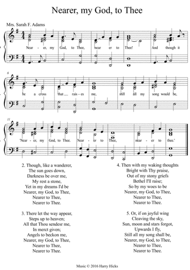 Nearer, my God, to Thee. A new tune to this wonderful hymn