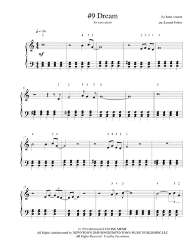 #9 Dream (arr. Samuel Stokes)