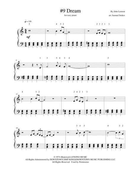 #9 Dream (arr. Samuel Stokes)