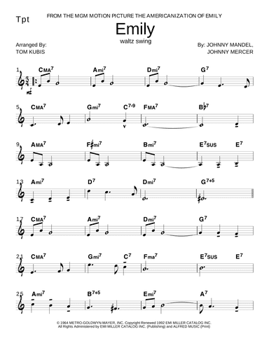 Emily (arr. Tom Kubis)