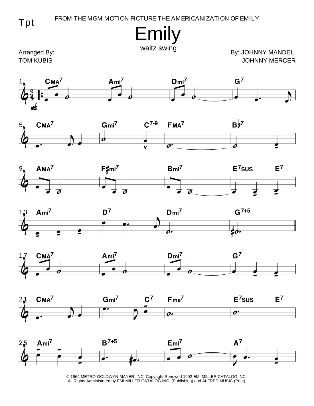 Emily (arr. Tom Kubis)