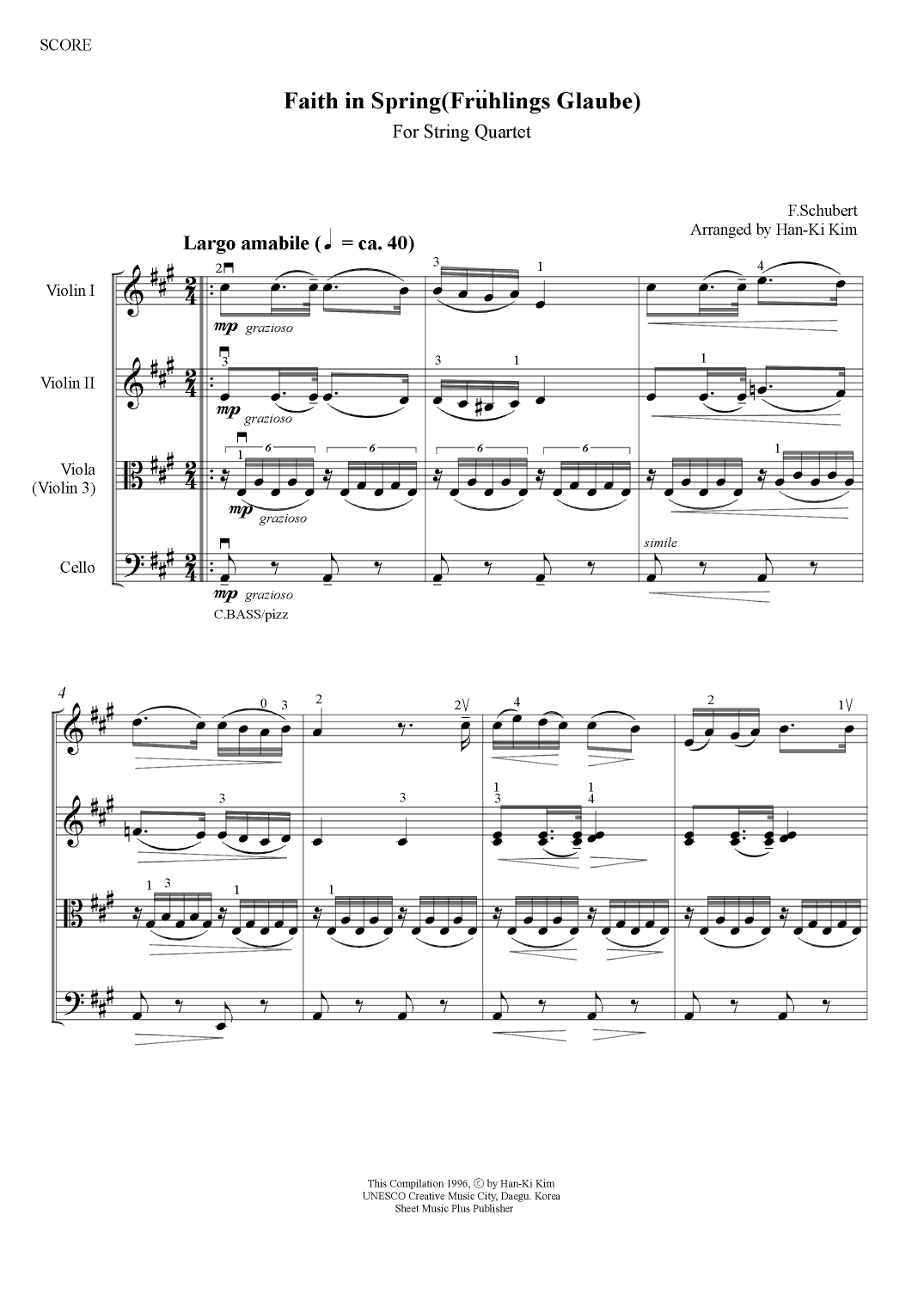 Faith in Spring(Fruhlingsglaube) (arr. Han-Ki Kim)