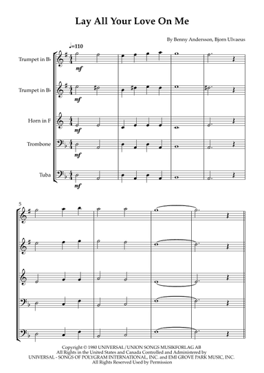 Lay All Your Love On Me (arr. Karen Gueiros)