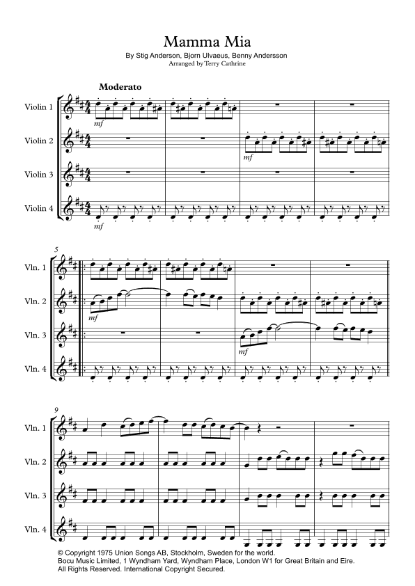 Mamma Mia (arr. Terry Cathrine)