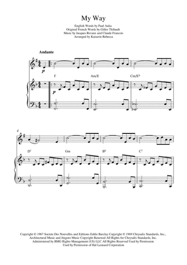 My Way (arr. Kaiserin Rebecca)
