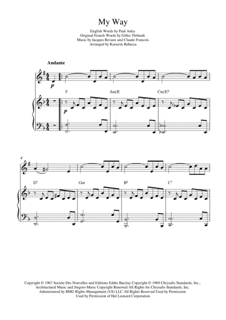 My Way (arr. Kaiserin Rebecca)