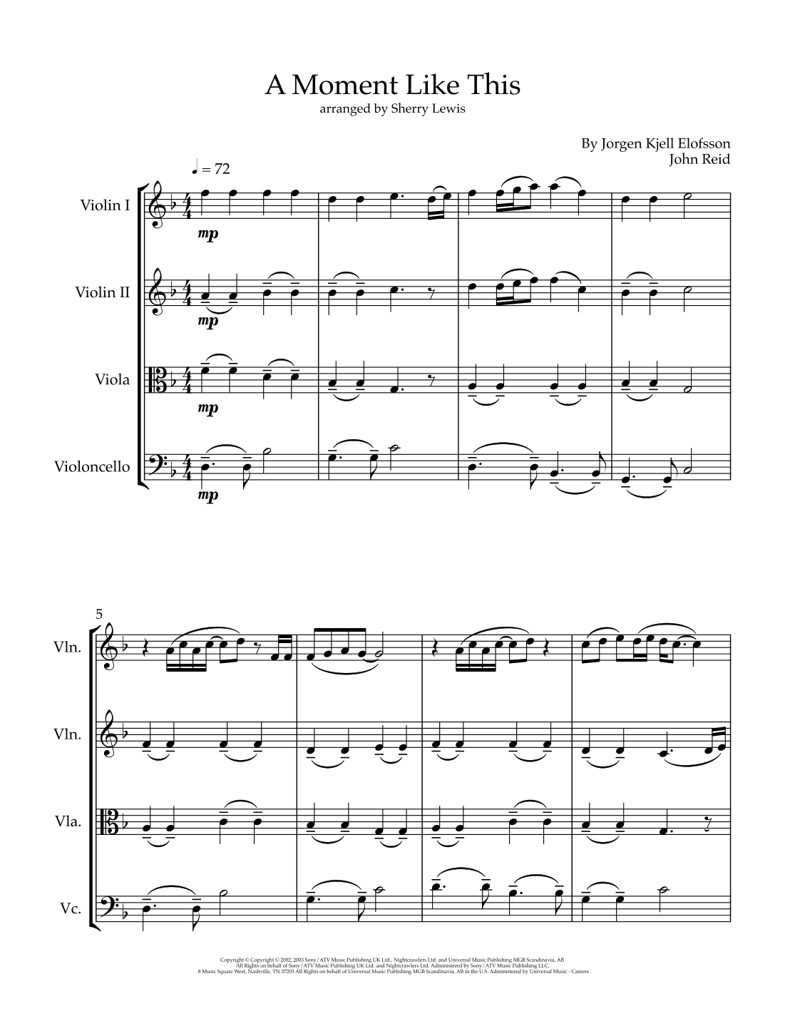 A Moment Like This (arr. Sherry Lewis)