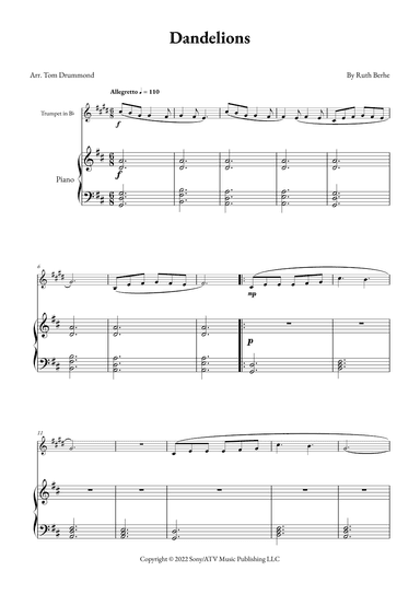 Dandelions (arr. Tom Drummond)