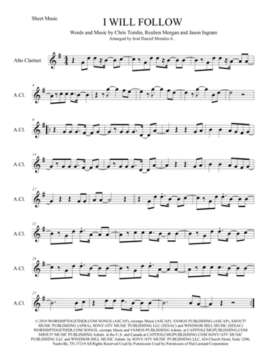 I Will Follow (arr. José Daniel Morales A.)