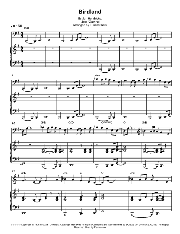 Birdland (arr. Tunescribers)
