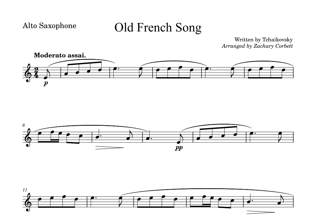 Old French Song (arr. Zachary Corbett)