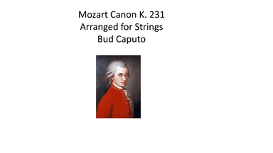 Mozart Canon K. 231 For Strings (arr. Bud Caputo)