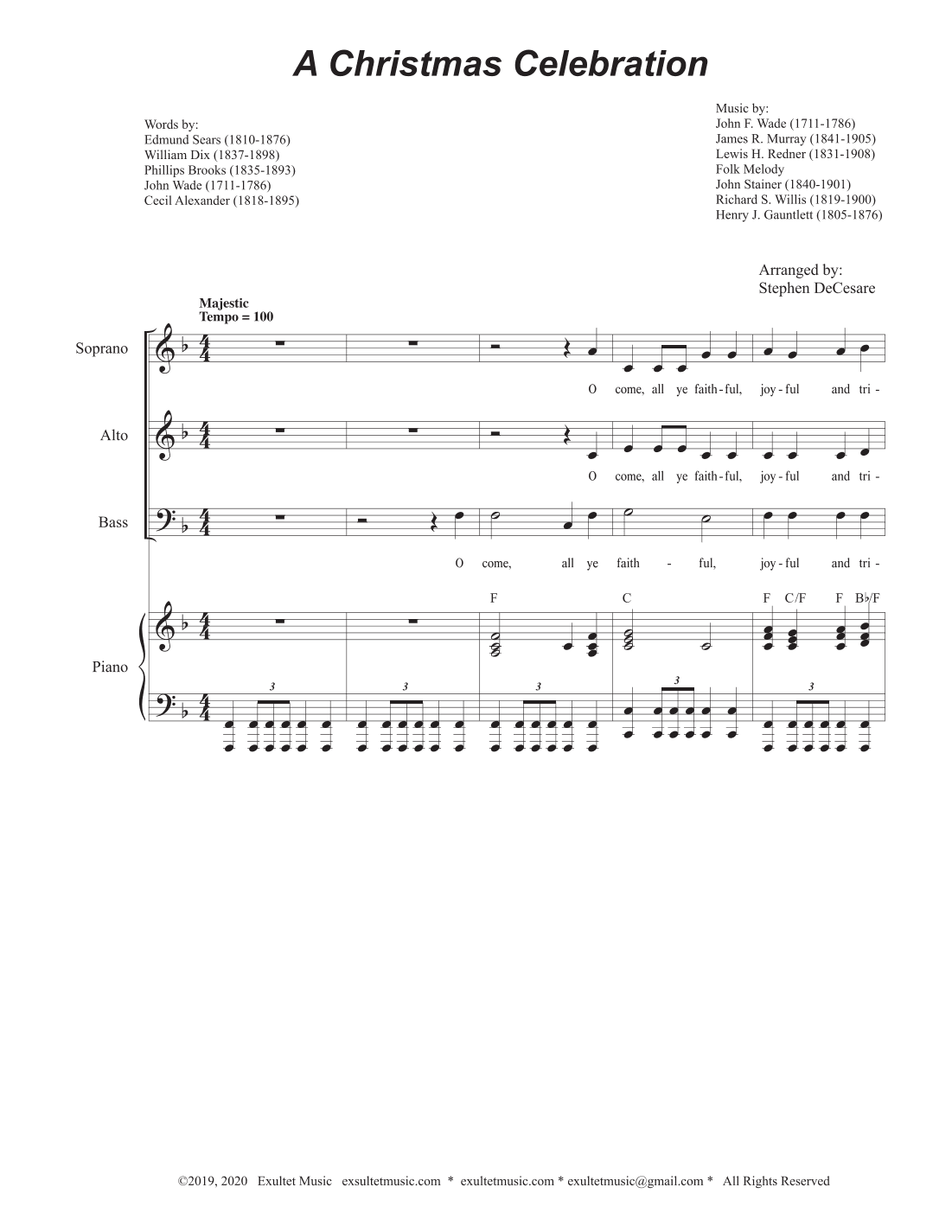 A Christmas Celebration (Vocal Trio - (SAB) (arr. Exultet Music)