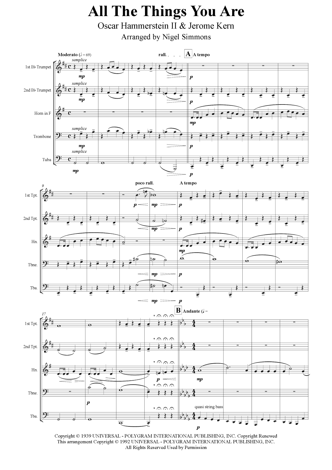 All The Things You Are (arr. Nigel Simmons)
