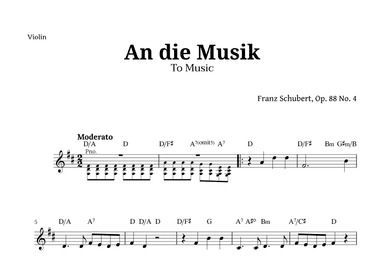 An die Musik (To Music) by for Violin (arr. Langanho)