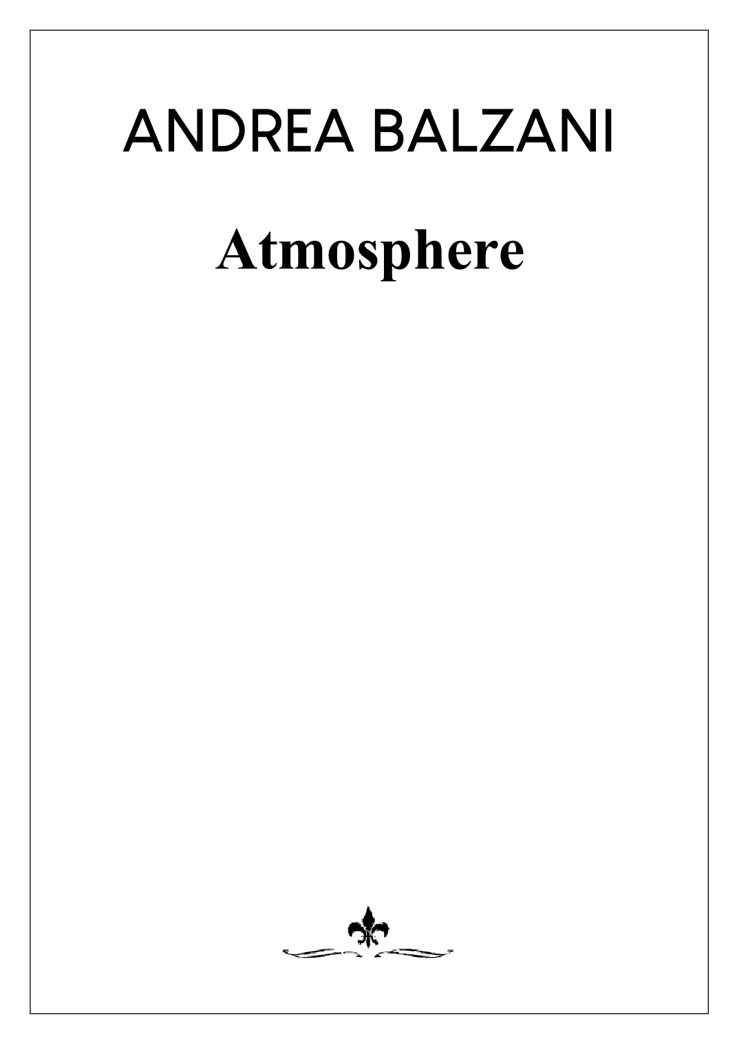 Atmosphere [PIANO SCORE] (foglio album)