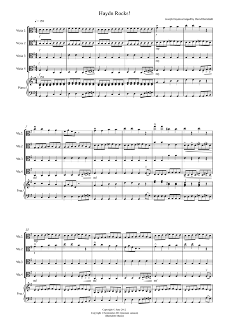 Haydn Rocks! for Viola Quartet (arr. David Burndrett)