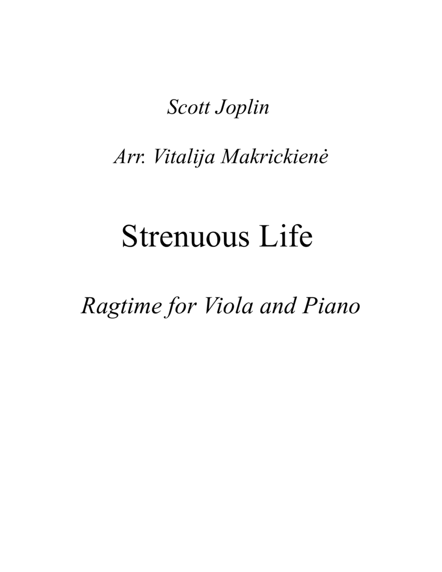 S.Joplin Ragtime Strenuous life for Viola and Piano (arr. Arr. Vitalija Makrickiene)